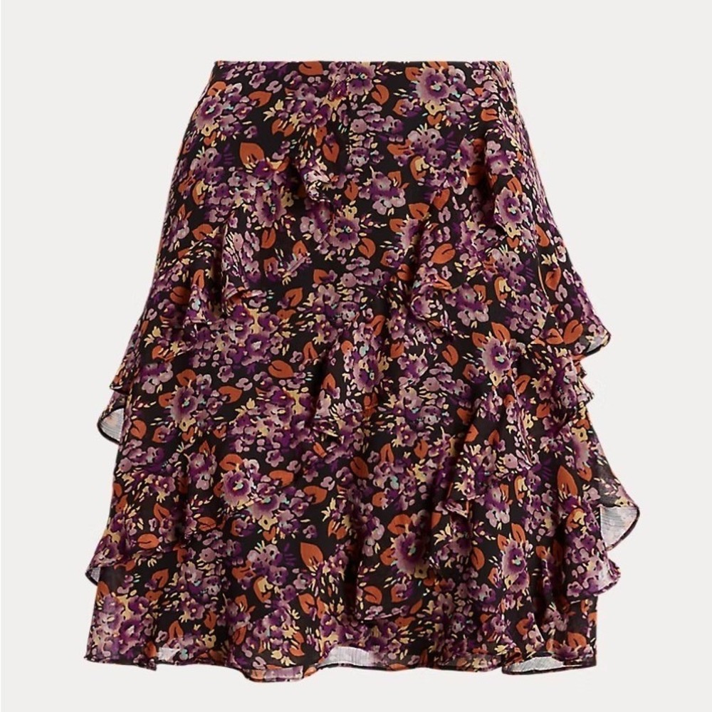 Lauren Ralph Lauren Floral Ruffle Mini Skirt Size 20W Boho Cottagecore Flowy NWT